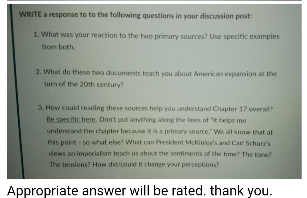 please write a long response about those 3