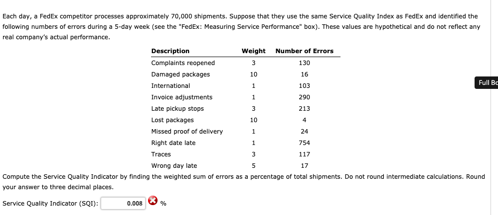 Each day, a FedEx competitor processes