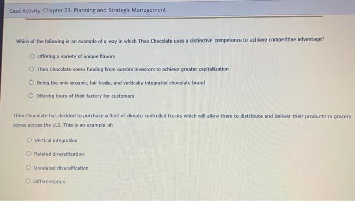 Case Activity: Chapter 03: Planning and Strategic