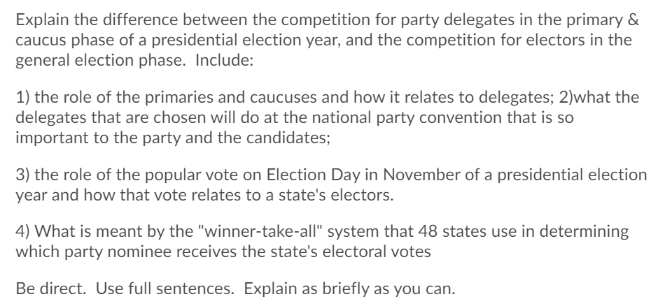 Explain the difference between the competition