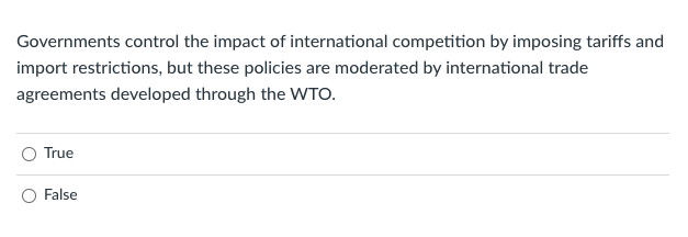Governments control the impact of international