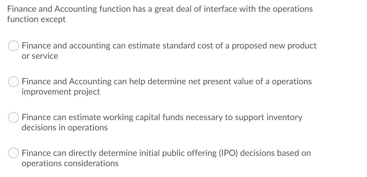 Finance and Accounting function has a great deal