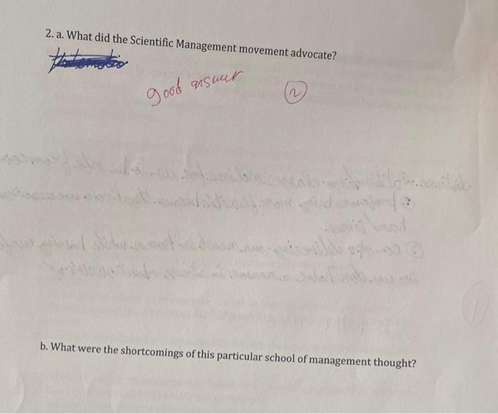 please answer 2 a and b ASAP 2. a. What did the