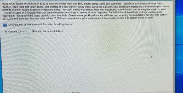 Many luxury sheets cost less than $200 to make