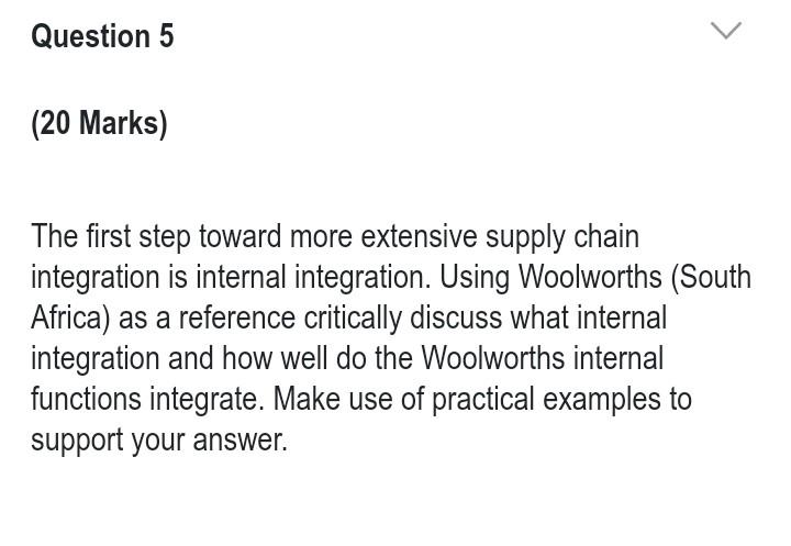 The first step toward more extensive supply chain