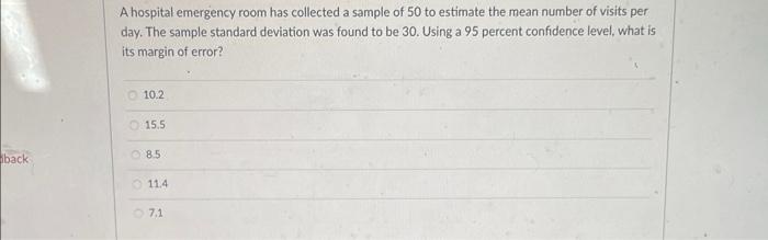 A hospital emergency room has collected a sample