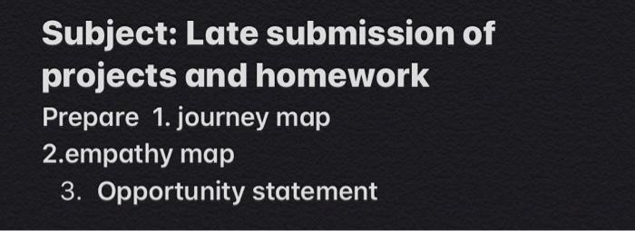Subject: Late submission of projects and homework