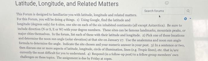 Latitude, Longitude, and Related Matters Search