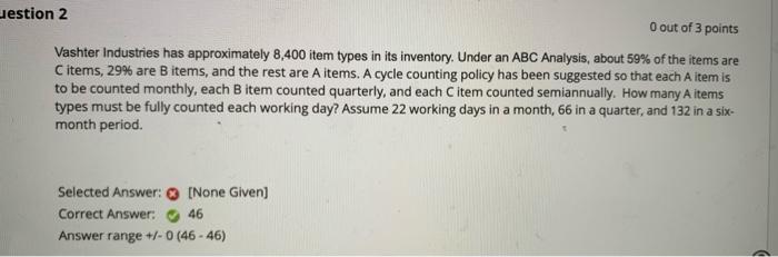 estion 2 O out of 3 points Vashter Industries has