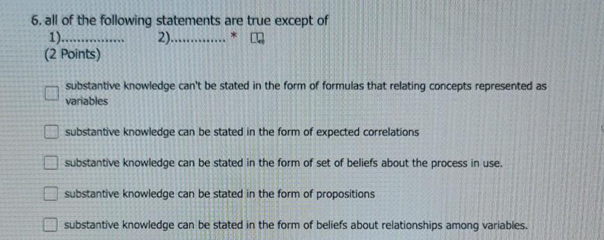 6. all of the following statements are true