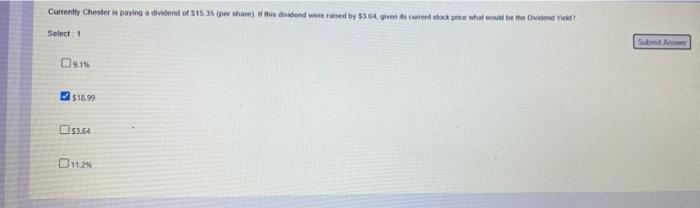 Currently Chester in paving a dividend of 1535 )