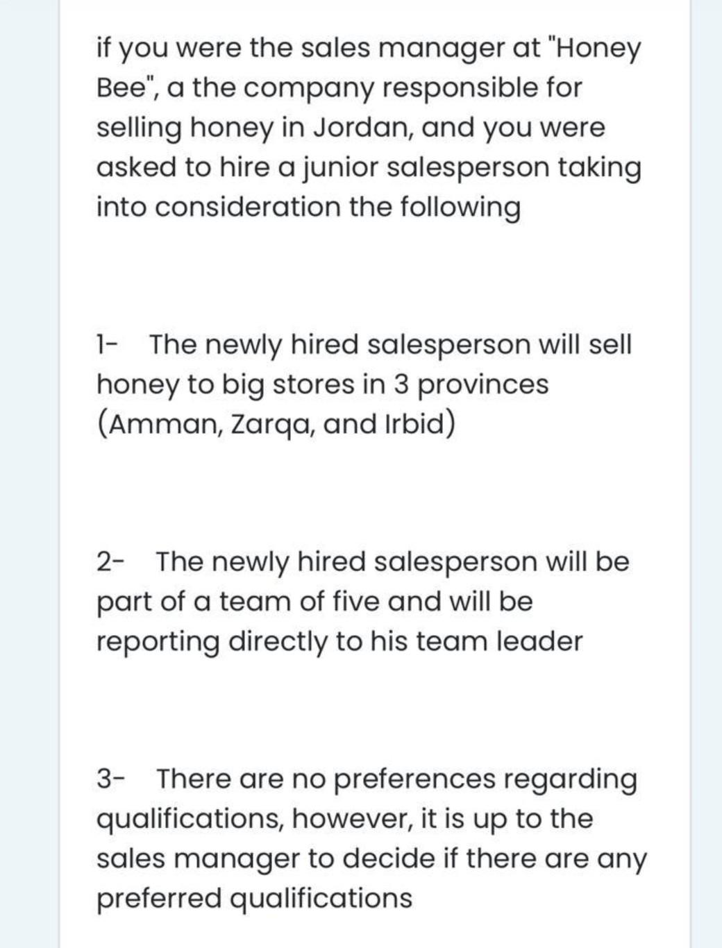 This is the duty in sales management you were the