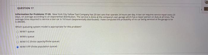 please show work QUESTION 17 Information for