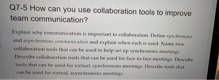 please help Q7-5 How can you use collaboration