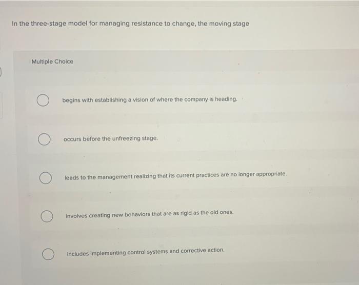 In the three-stage model for managing resistance