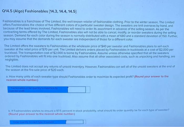 Q14.5 (Algo) Fashionables (14.3, 14.4, 14.5)