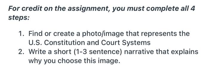 For credit on the assignment, you must complete