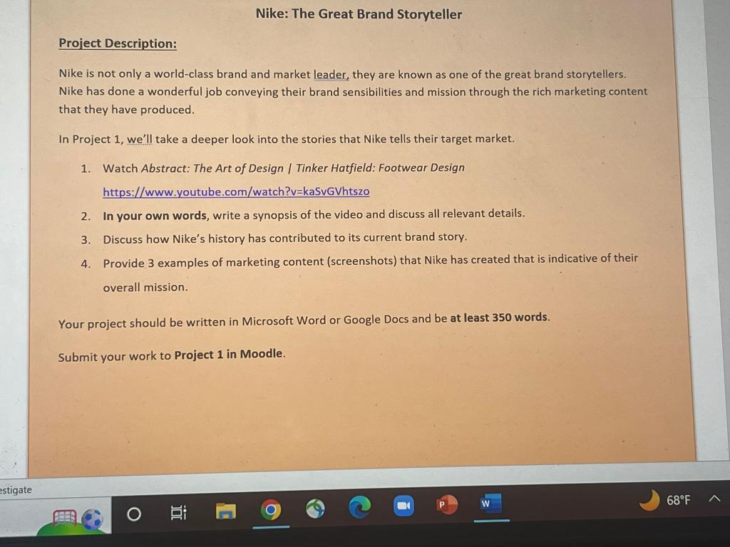 Project Description: Nike is not only a