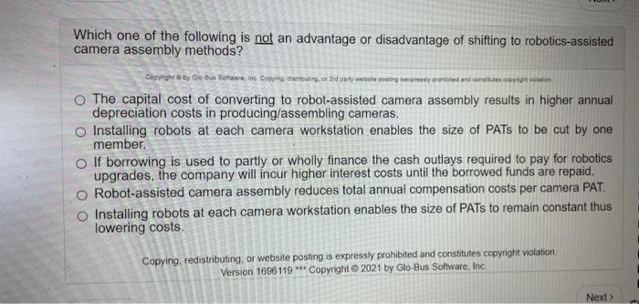 Which one of the following is not an advantage or