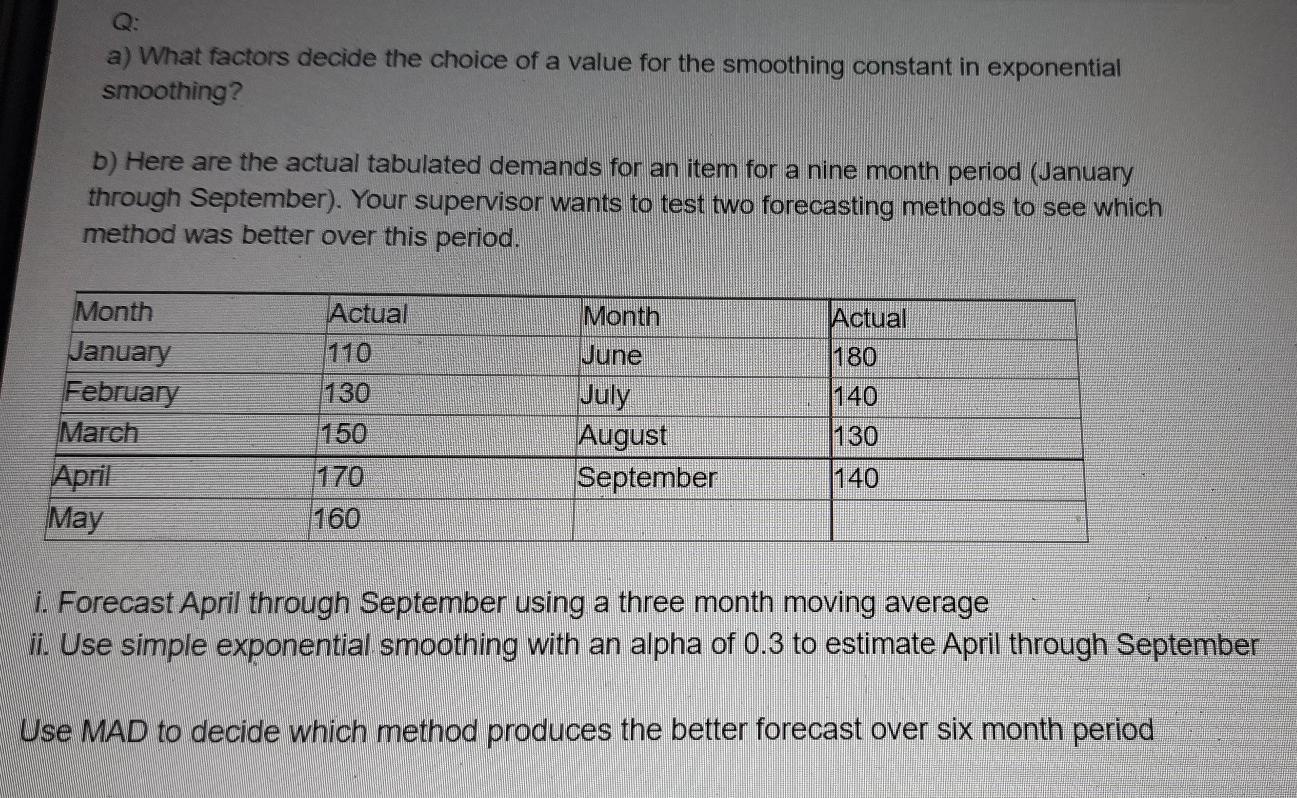 a) What factors decide the choice of a value for