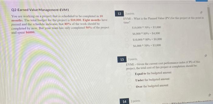 Q2-Earned Value Management-EVM1 months. The total