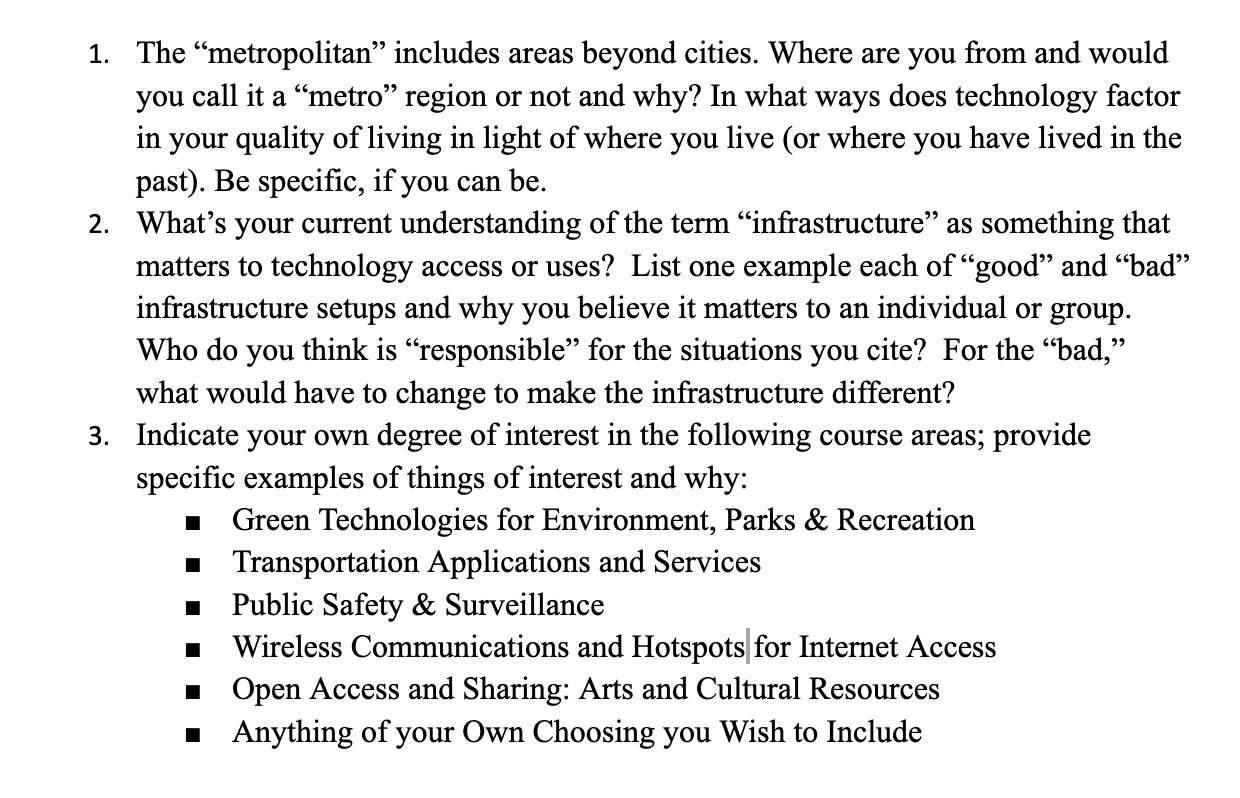 1. The metropolitan includes areas beyond cities.