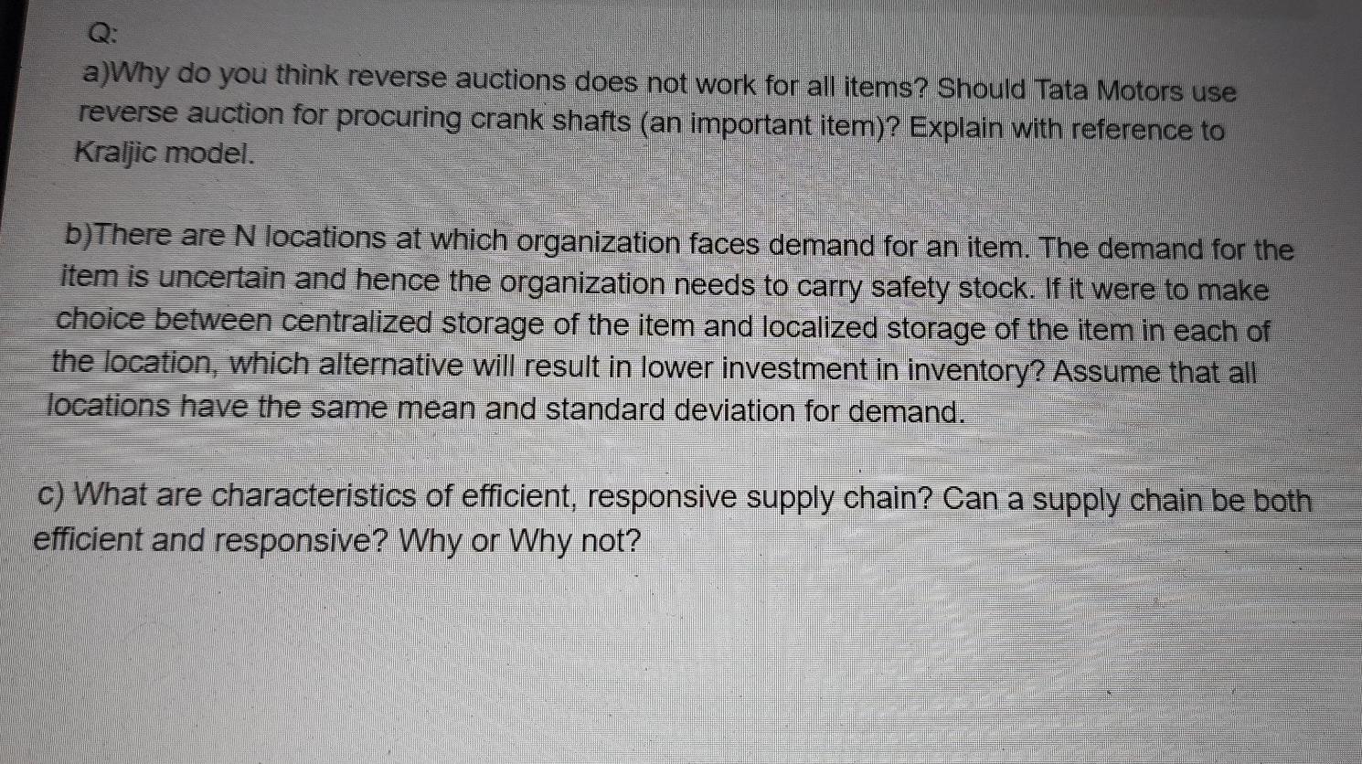 a)Why do you think reverse auctions does not work