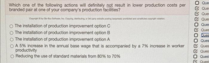 Which one of the following actions will