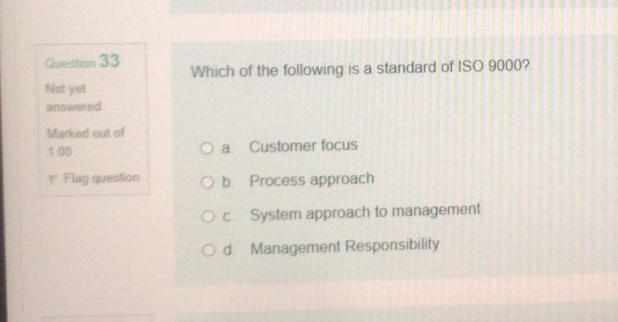 Question 33 Which of the following is a standard