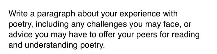 Write a paragraph about your experience with