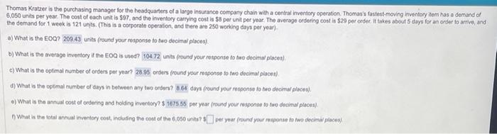 Please answer F) Thomas Kratzer is the purchasing