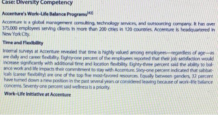 Case: Diversity Competency Accenture's Work-Life