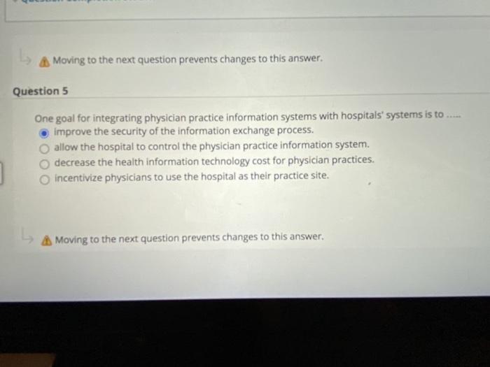 A Moving to the next question prevents changes to
