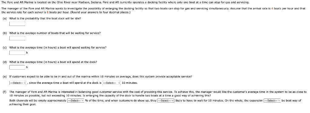 the service rate for each server is 8 boats per