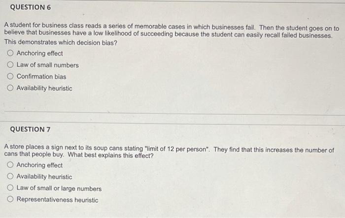 QUESTION 6 A student for business class reads a