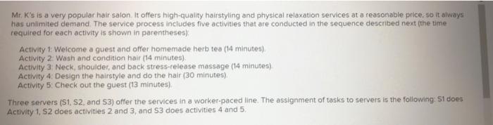 Mr. K's is a very popular hair salon It offers