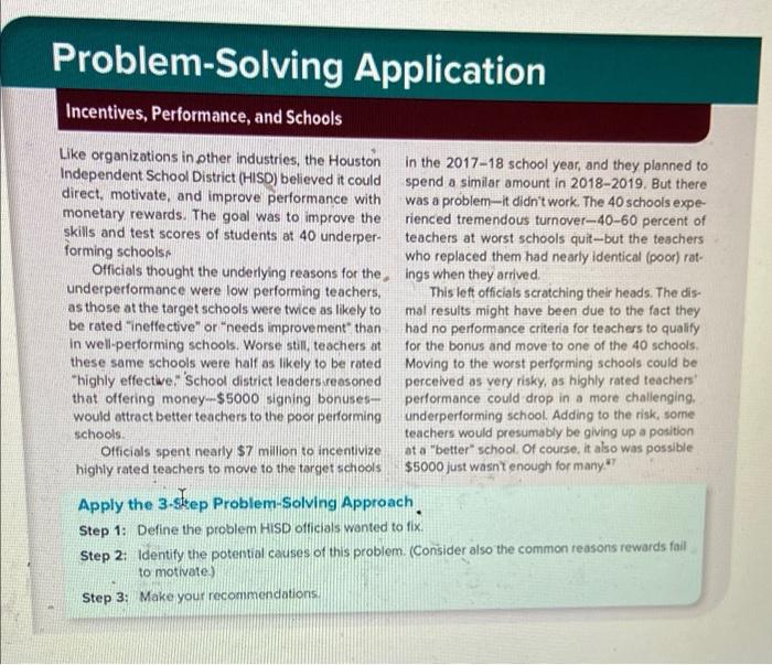 Problem-Solving Application Incentives,