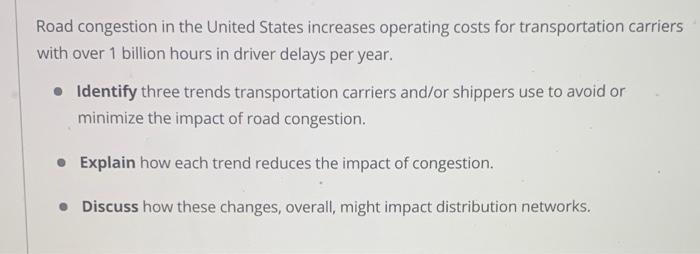 Road congestion in the United States increases