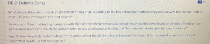 #1 M DB 2: Defining Gangs What do you think about