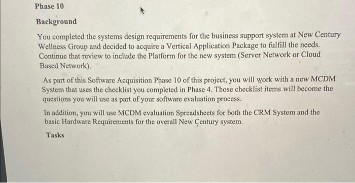 question 1.)complete the mcdm new century