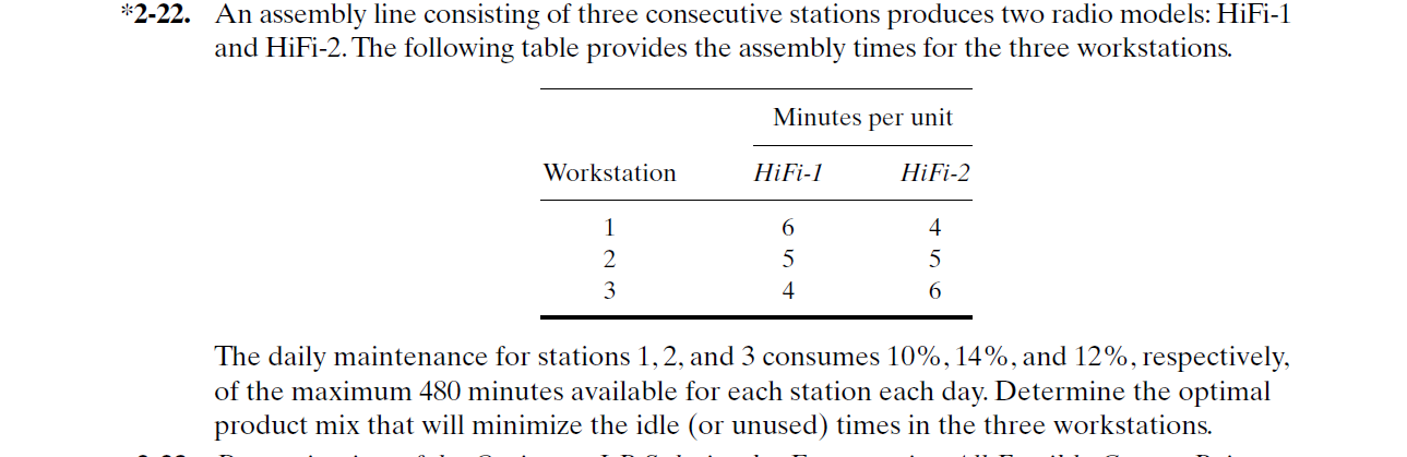 *2-22. An assembly line consisting of three
