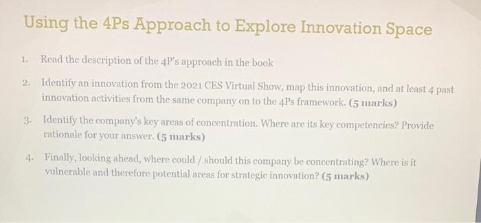 Using the 4Ps Approach to Explore Innovation
