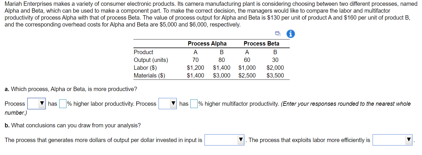 Th options for both parts of b are either alpha