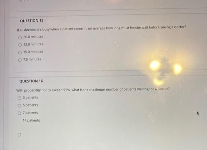 QUESTION 11 Information for Problems 11-16. The