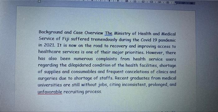 Background and Case Overview The Ministry of