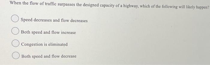 When the flow of traffic surpasses the designed