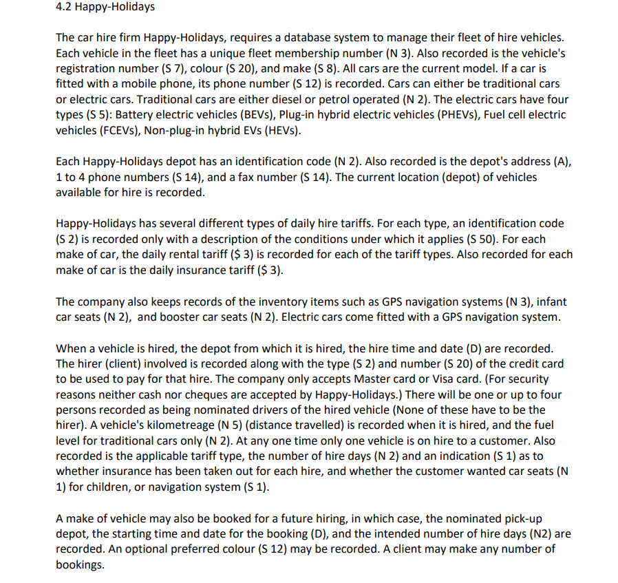 4.2 Happy-Holidays The car hire firm