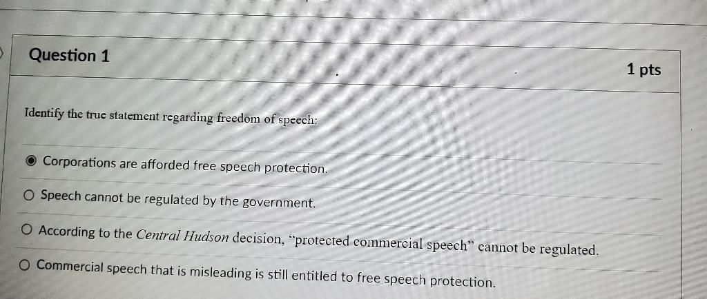 Identify the true statement regarding freedom of