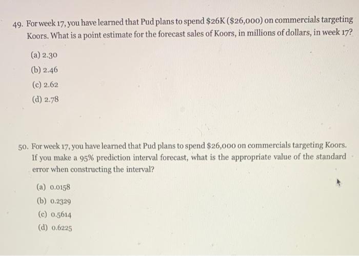 correct answers are 46-C 47-A 48-D 49-B 50-D I