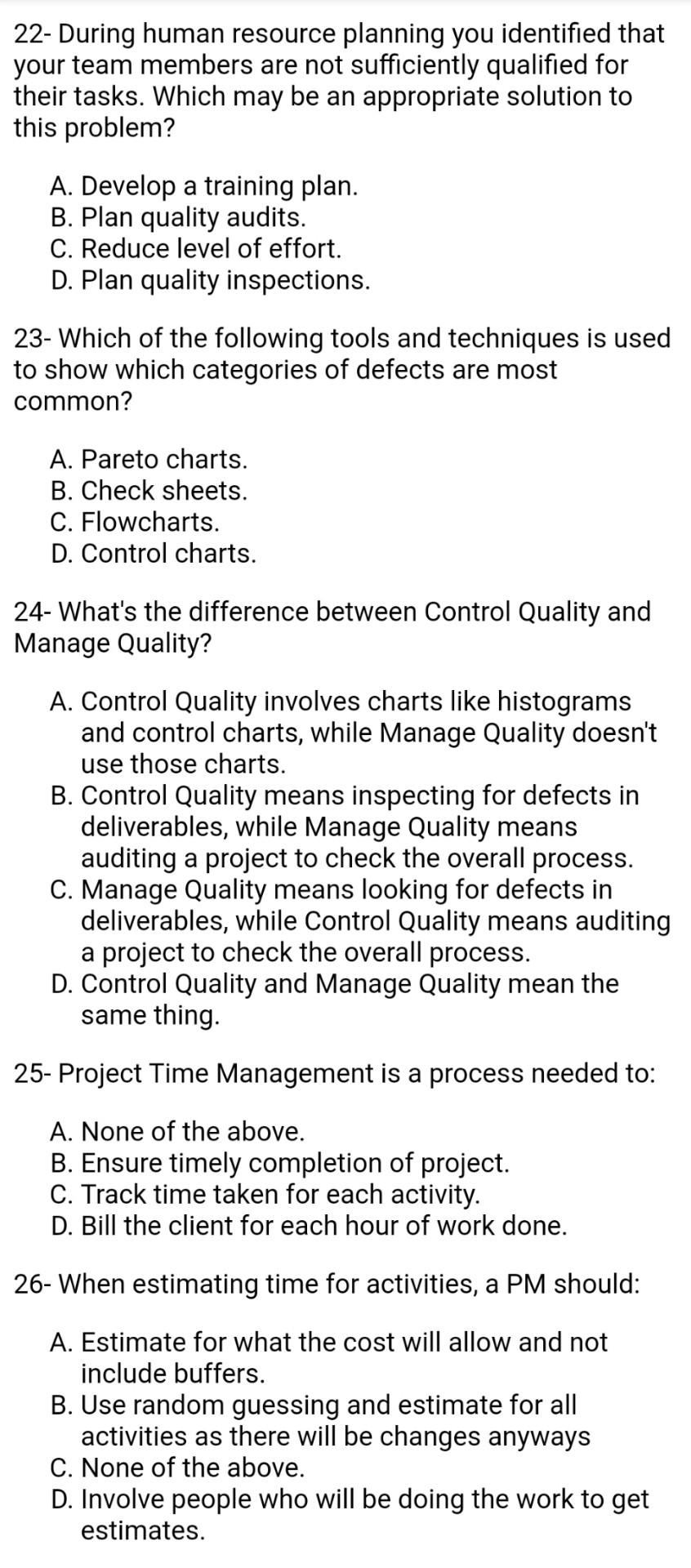 Multiple choice 22- During human resource